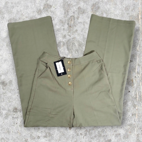 4th + Reckless Nile Button Detail Wide Leg Trouser - Picture 2 of 7